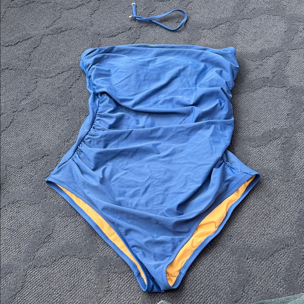 J. Crew Factory Blue One-Piece Swimsuit